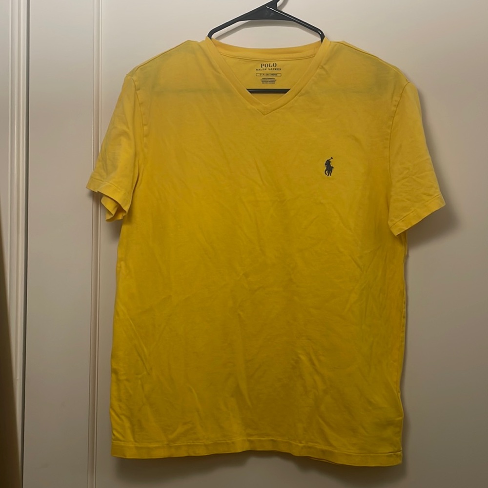 Polo Ralph Lauren yellow v-neck tshirt. Size: S(men) M(women)
